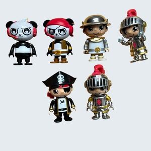 Ryan's World Mystery Figures Lot of 6 Pirate Panda Knights Red Titan EUC